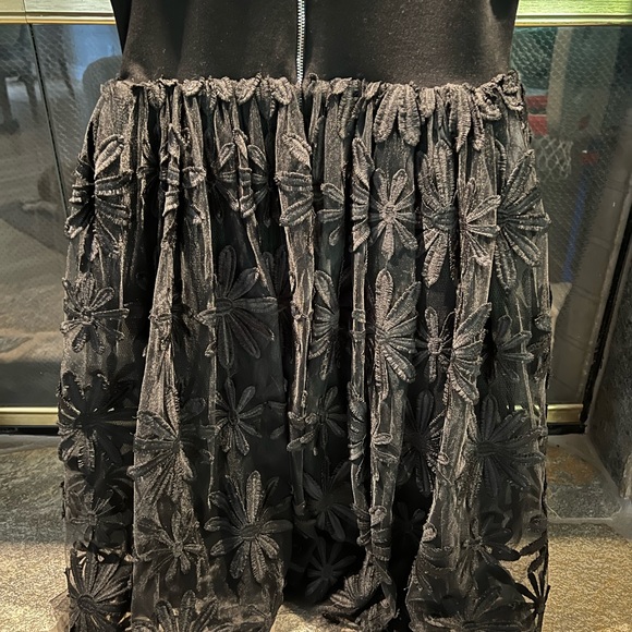 Maje Ralph Black Dress Flower Tulle - Picture 5 of 12